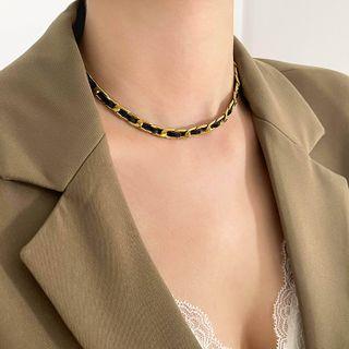 Faux Leather Stainless Steel Choker
