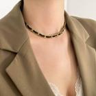 Faux Leather Stainless Steel Choker