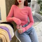 Slim-fit Light Knit Top In 8 Colors