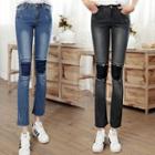 Washed Knee Patch Jeans