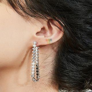 Chained Earring 1 Pair - Earring - 2 Way Chain - Silver - One Size