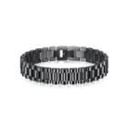 Fashion Simple Plated Black Titanium 316l Stainless Steel Bracelet 12mm Black - One Size