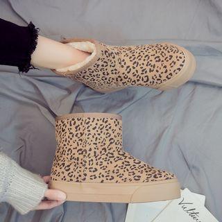 Animal Print Platform Short Snow Boots