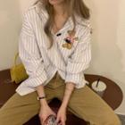 Striped Bear Embroidered Shirt