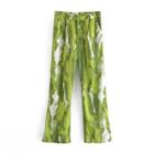 Tie Dye Print Slit Dress Pants