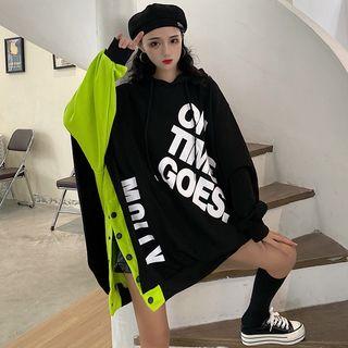 Lettering Oversize Hoodie Dress