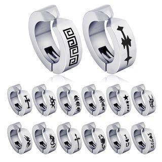 Punk Emboosed Hoop Earring