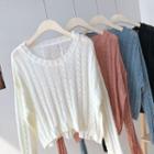Round-neck Long-sleeve Top/ Cover-up