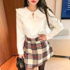 Tie-neck Frilled Sailor-collar Top
