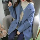 Inset Hooded Vest Loose-fit Coat