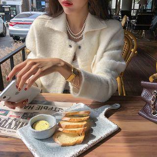 Snap-button Furry Trucker Jacket