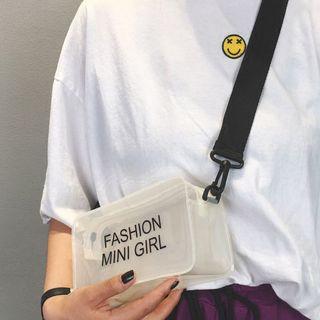 Lettering Pvc Transparent Crossbody Bag