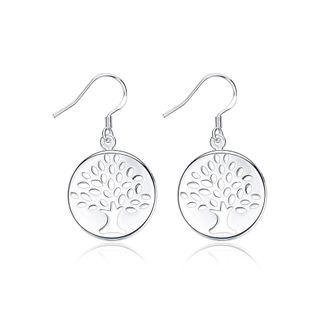 Fashion Christmas Tree Earrings Silver - One Size