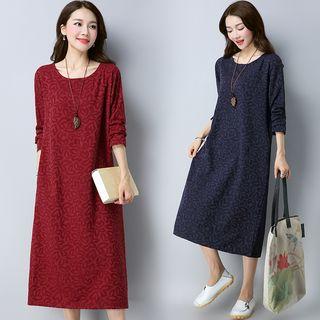 Jacquard Long-sleeve Dress