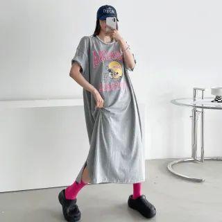 Illustrated Oversize Long T-shirtdress