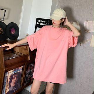 Short-sleeve Smile Print T-shirt