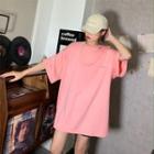 Short-sleeve Smile Print T-shirt