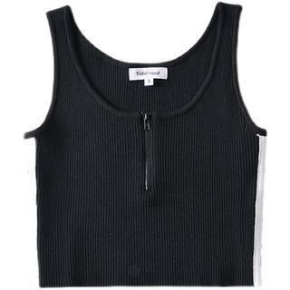 Half-zip Ribbed Tank Top