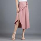 Chiffon A-line Midi Wrap Skirt