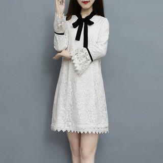 Long-sleeve Fleece-lined A-line Dress