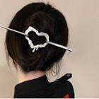 Melting Heart Alloy Hair Stick Silver - One Size