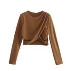 Long-sleeve Crew Neck Crop Top