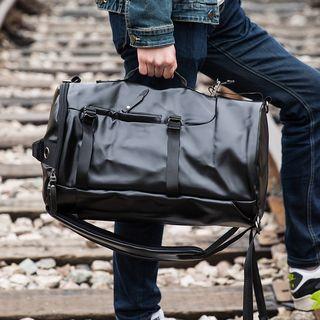 Faux Leather Duffel Backpack