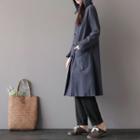 Hooded Chinese Knot Button Long Jacket