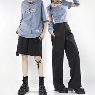 Couple Matching Short-sleeve T-shirt / Shorts / Shrug / Wide Leg Jeans / Set