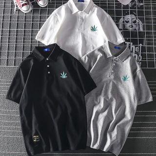 Printed Short Sleeve Polo Neck Shirt