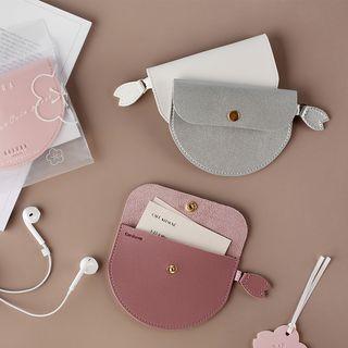 Faux Leather Sakura Coin Purse