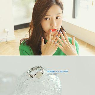 Disc Chain Silver Ring