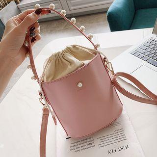 Faux-pearl Detail Bucket Bag