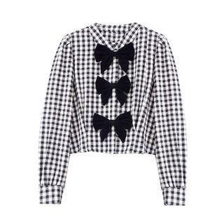 Ribbon Gingham Blouse
