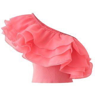 One-shoulder Ruffled Crop Top
