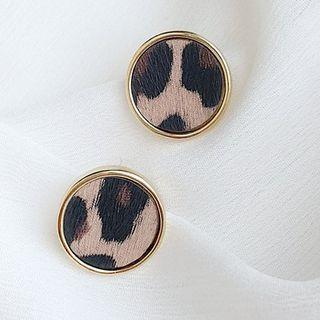 Leopard Print Disc Earring