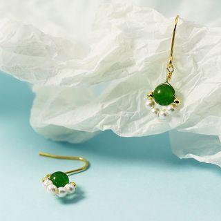 Gemstone Drop Earring 1 Pair - Green - One Size