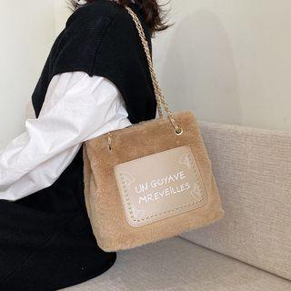 Lettering Furry Bucket Bag