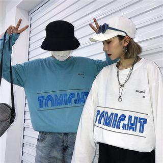 Couple Matching Long-sleeve Letter T-shirt