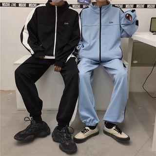 Contrast Trim Zip Jacket / Sweatpants