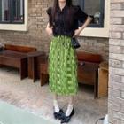 Pleated Midi Skirt / Short-sleeve Top