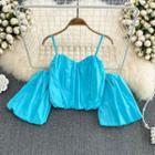 Puff Sleeve Cold-shoulder Blouse