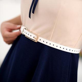 Faux Leather Belt White - One Size