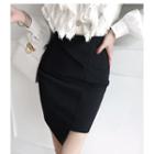 Fold-over Asymmetric-hem Skirt