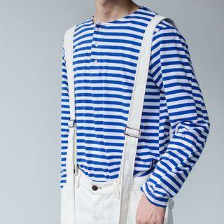 Striped Henley Long Sleeve T-shirt