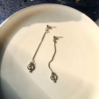 Alloy Dangle Earring Long - 1 Pr - Silver - One Size