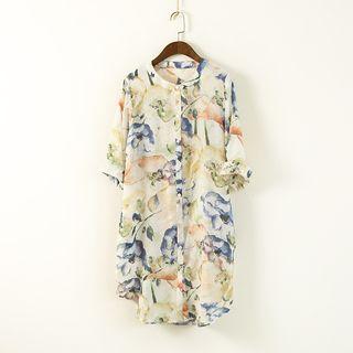 Floral Print 3/4 Sleeve Blouse