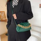 Ribbed Faux Leather Crossbody Bag