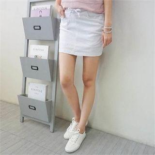 Drawstring-waist Mini Skort