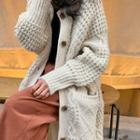 Alpaca Blend Cable-knit Long Cardigan